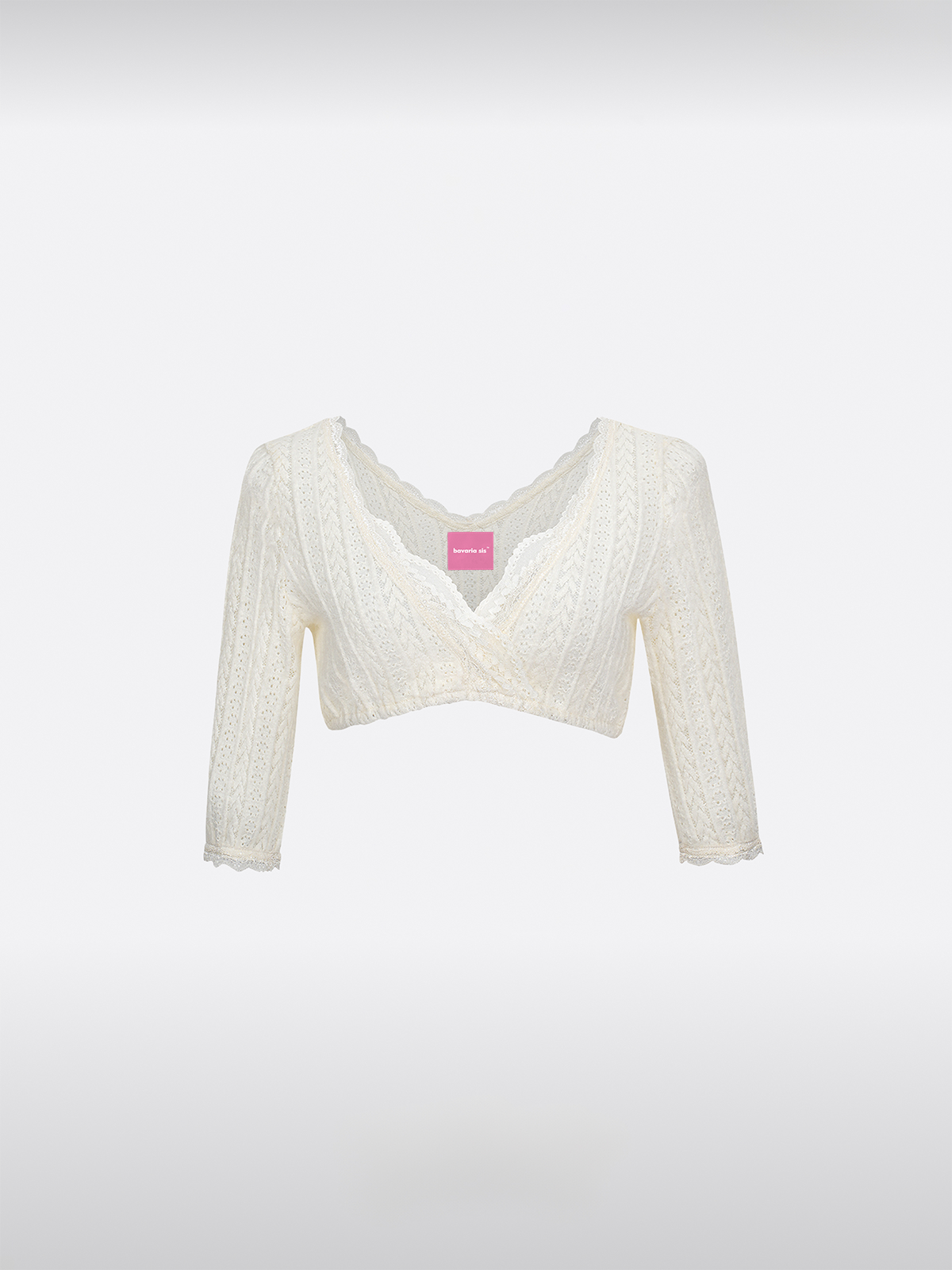 Weiß V-Ausschnitt Dirndlbluse